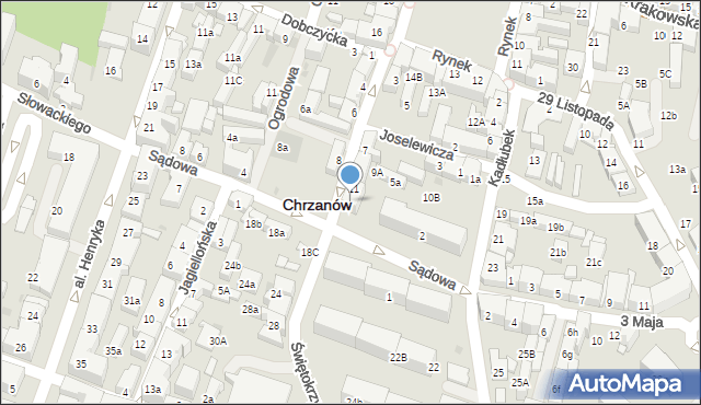 Chrzanów, Świętokrzyska, 13, mapa Chrzanów