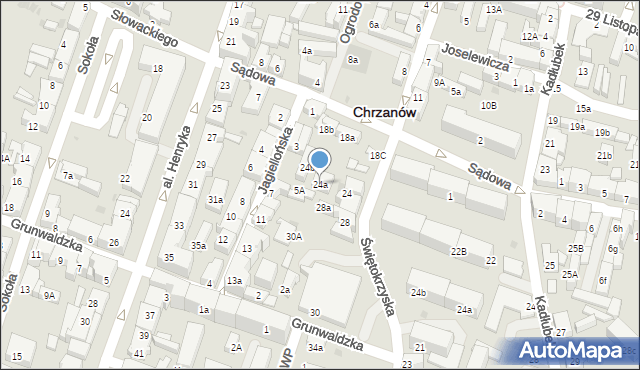 Chrzanów, Świętokrzyska, 24a, mapa Chrzanów