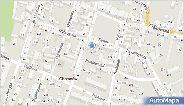 Chrzanów, Świętokrzyska, 5, mapa Chrzanów