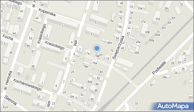 Chrzanów, Świętokrzyska, 74a, mapa Chrzanów