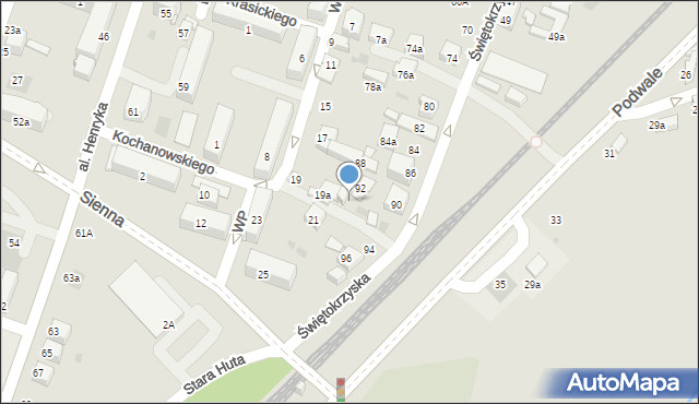 Chrzanów, Świętokrzyska, 92A, mapa Chrzanów
