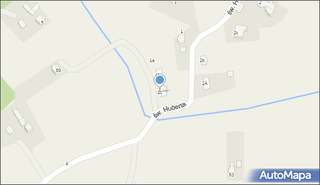 Chybie, św. Huberta, 1c, mapa Chybie