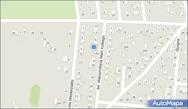 Ciechanów, św. Maksymiliana Marii Kolbego, 12, mapa Ciechanów