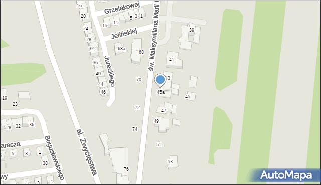 Ciechanów, św. Maksymiliana Marii Kolbego, 45a, mapa Ciechanów