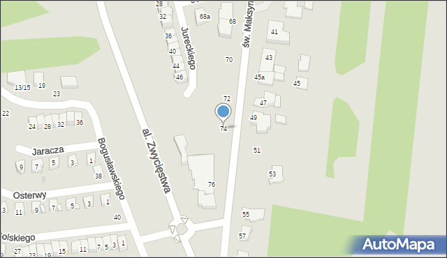 Ciechanów, św. Maksymiliana Marii Kolbego, 74, mapa Ciechanów