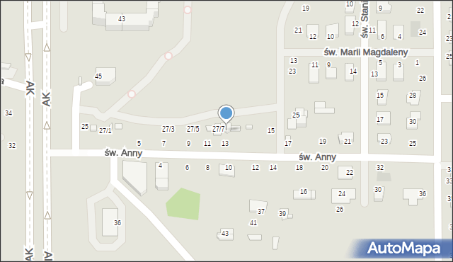 Ciechanów, św. Anny, 27/8, mapa Ciechanów