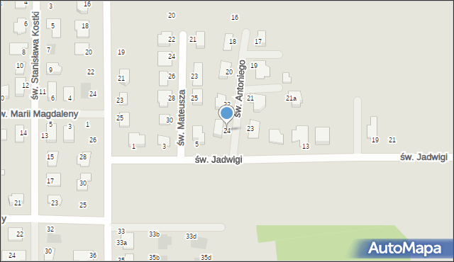 Ciechanów, św. Antoniego, 24, mapa Ciechanów