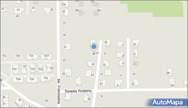 Ciechanów, św. Antoniego, 40, mapa Ciechanów