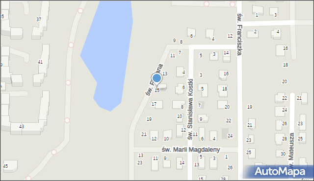 Ciechanów, św. Floriana, 15, mapa Ciechanów