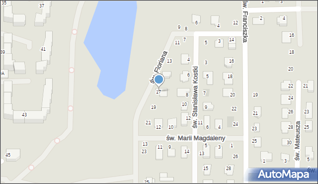 Ciechanów, św. Floriana, 17, mapa Ciechanów