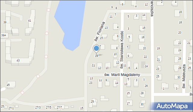 Ciechanów, św. Floriana, 19, mapa Ciechanów