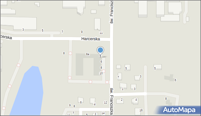 Ciechanów, św. Franciszka, 4, mapa Ciechanów