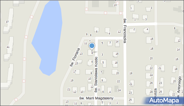 Ciechanów, św. Stanisława Kostki, 4, mapa Ciechanów