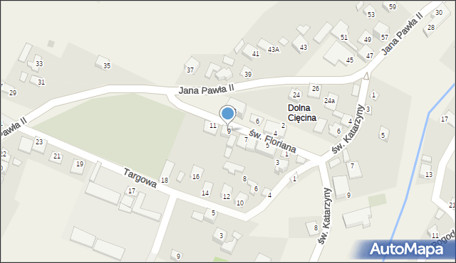 Cięcina, św. Floriana, 9, mapa Cięcina