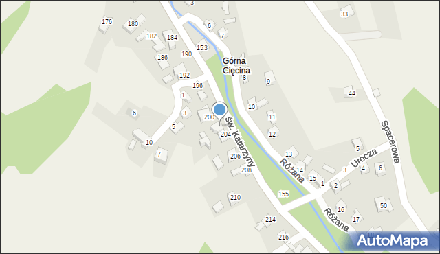 Cięcina, św. Katarzyny, 202, mapa Cięcina