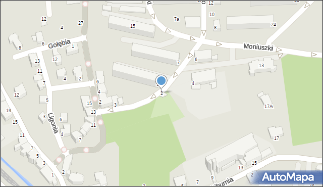 Cieszyn, św. Jerzego, 2, mapa Cieszyna