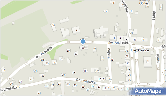 Ciężkowice, św. Andrzeja, 11, mapa Ciężkowice