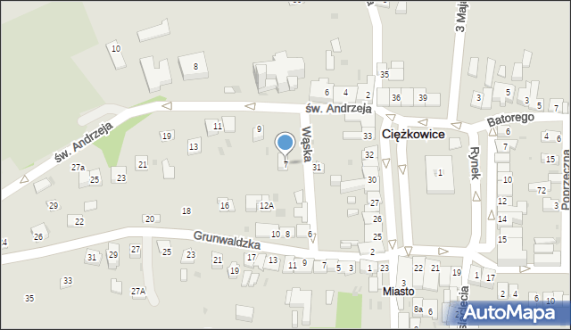 Ciężkowice, św. Andrzeja, 7, mapa Ciężkowice