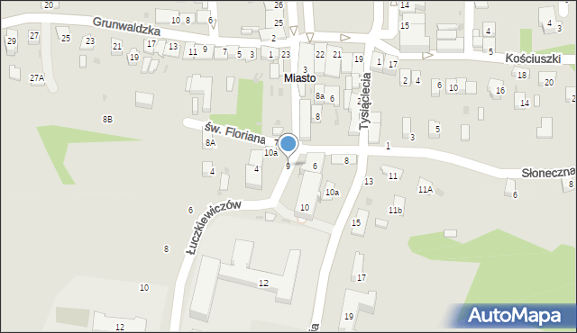 Ciężkowice, św. Floriana, 9, mapa Ciężkowice