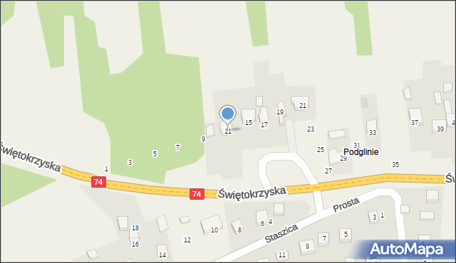 Ćmińsk, Świętokrzyska, 11, mapa Ćmińsk