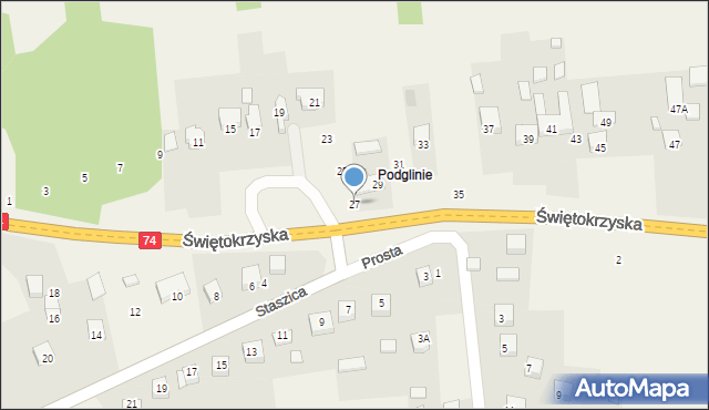 Ćmińsk, Świętokrzyska, 27, mapa Ćmińsk