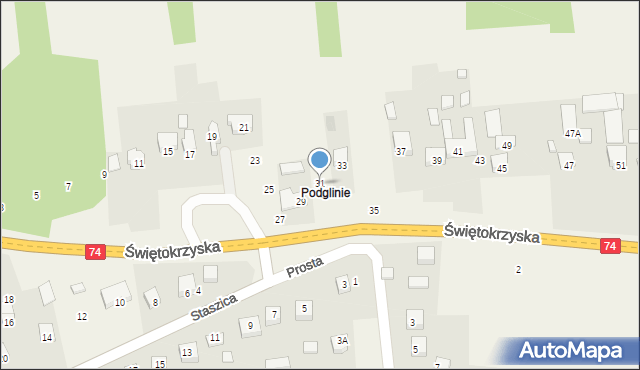 Ćmińsk, Świętokrzyska, 31, mapa Ćmińsk