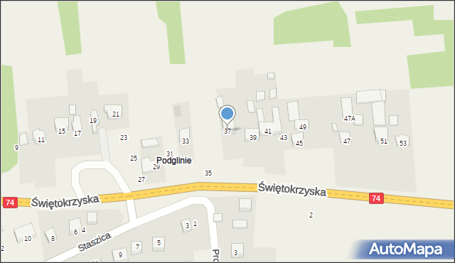 Ćmińsk, Świętokrzyska, 37, mapa Ćmińsk