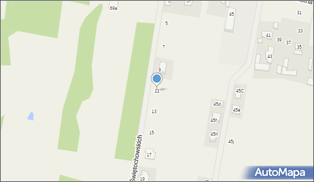 Cyganka, Świętochowskich, 11, mapa Cyganka