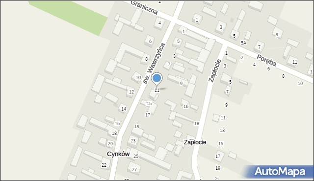 Cynków, św. Wawrzyńca, 11, mapa Cynków