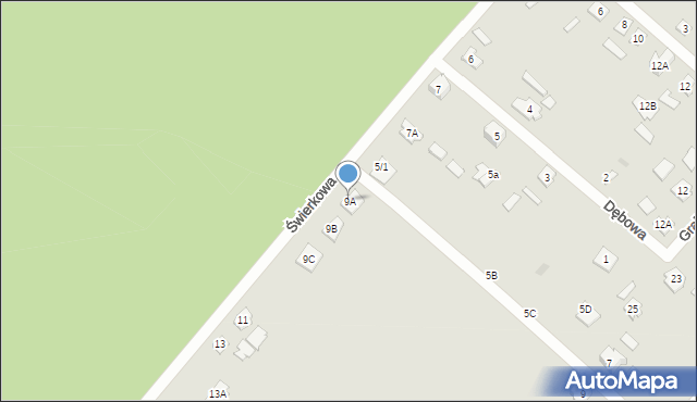 Czarna Białostocka, Świerkowa, 9A, mapa Czarna Białostocka