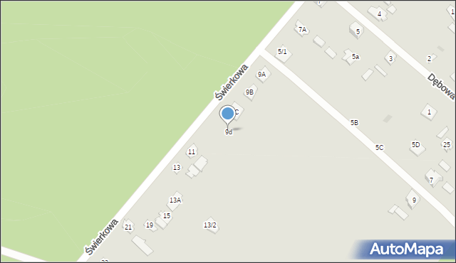 Czarna Białostocka, Świerkowa, 9d, mapa Czarna Białostocka