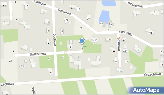 Czarny Las, Świerkowa, 2, mapa Czarny Las