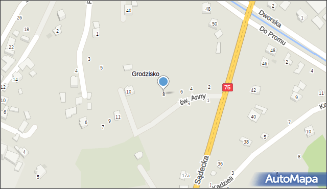 Czchów, św. Anny, 8, mapa Czchów