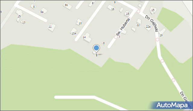 Czechowice-Dziedzice, św. Huberta, 8, mapa Czechowic-Dziedzic