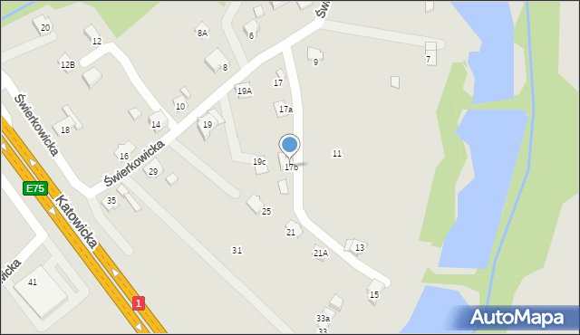 Czechowice-Dziedzice, Świerkowicka, 17b, mapa Czechowic-Dziedzic