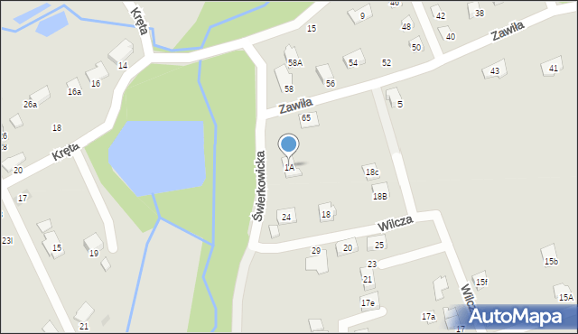 Czechowice-Dziedzice, Świerkowicka, 1A, mapa Czechowic-Dziedzic