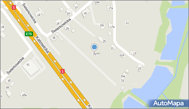 Czechowice-Dziedzice, Świerkowicka, 31, mapa Czechowic-Dziedzic