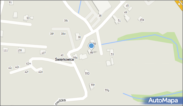 Czechowice-Dziedzice, Świerkowicka, 55, mapa Czechowic-Dziedzic