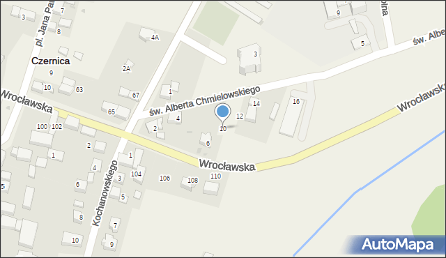 Czernica, św. Brata Alberta Chmielowskiego, 10, mapa Czernica