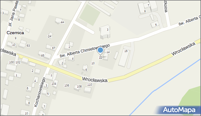 Czernica, św. Brata Alberta Chmielowskiego, 12, mapa Czernica