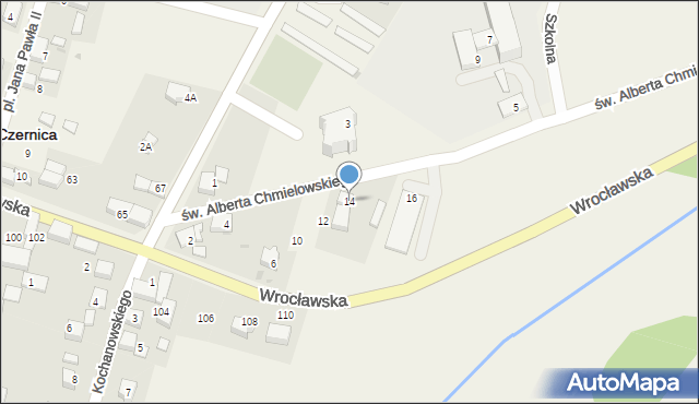 Czernica, św. Brata Alberta Chmielowskiego, 14, mapa Czernica