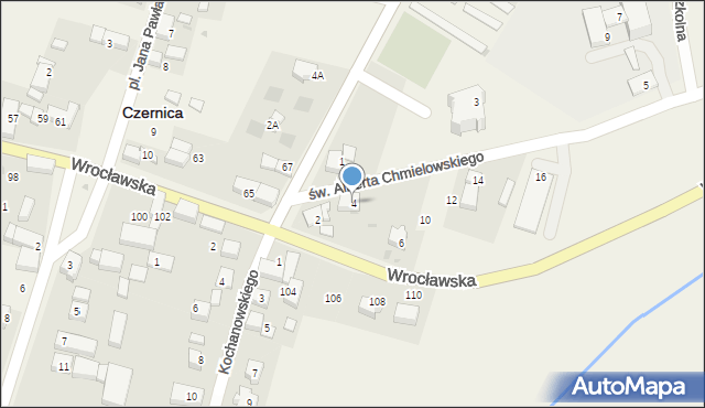 Czernica, św. Brata Alberta Chmielowskiego, 4, mapa Czernica