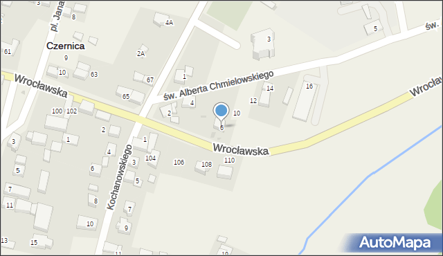 Czernica, św. Brata Alberta Chmielowskiego, 6, mapa Czernica