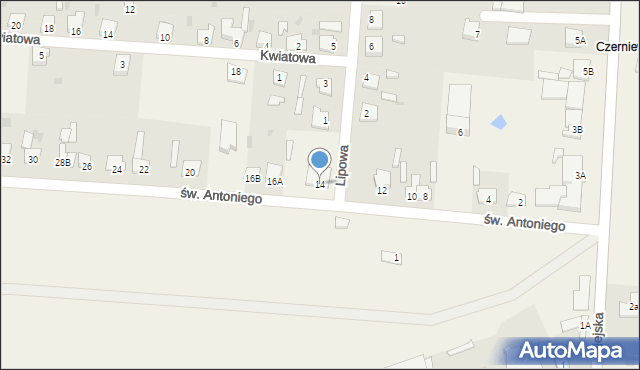 Czerniewice, św. Antoniego, 14, mapa Czerniewice