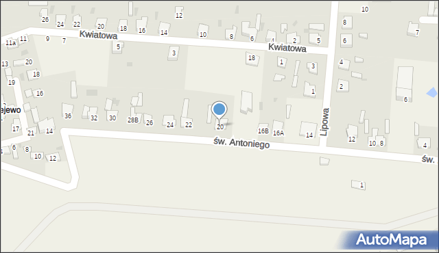 Czerniewice, św. Antoniego, 20, mapa Czerniewice