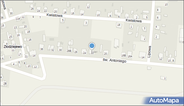 Czerniewice, św. Antoniego, 22, mapa Czerniewice