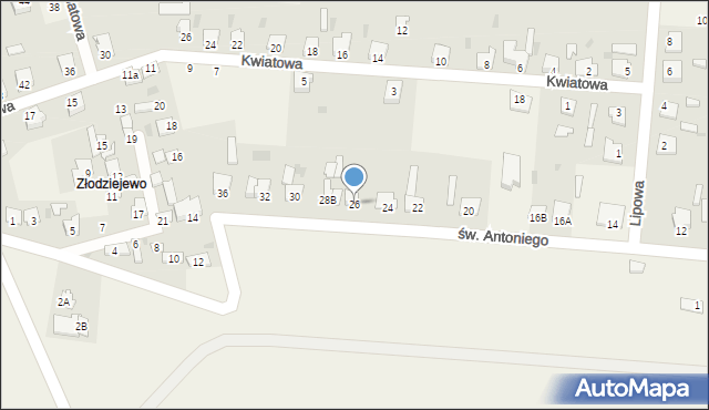 Czerniewice, św. Antoniego, 26, mapa Czerniewice