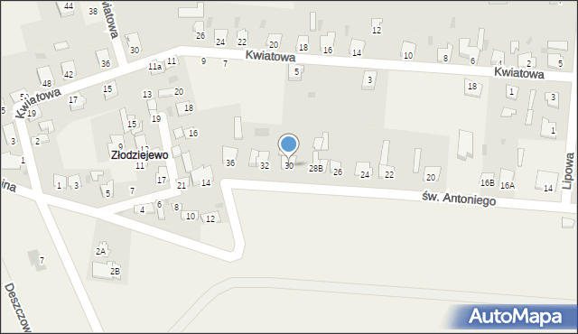 Czerniewice, św. Antoniego, 30, mapa Czerniewice