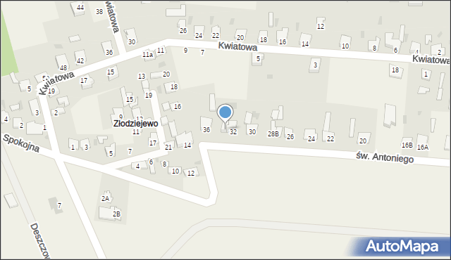 Czerniewice, św. Antoniego, 34, mapa Czerniewice