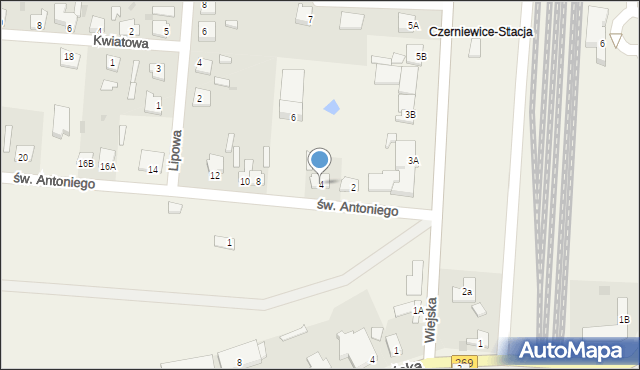 Czerniewice, św. Antoniego, 4, mapa Czerniewice